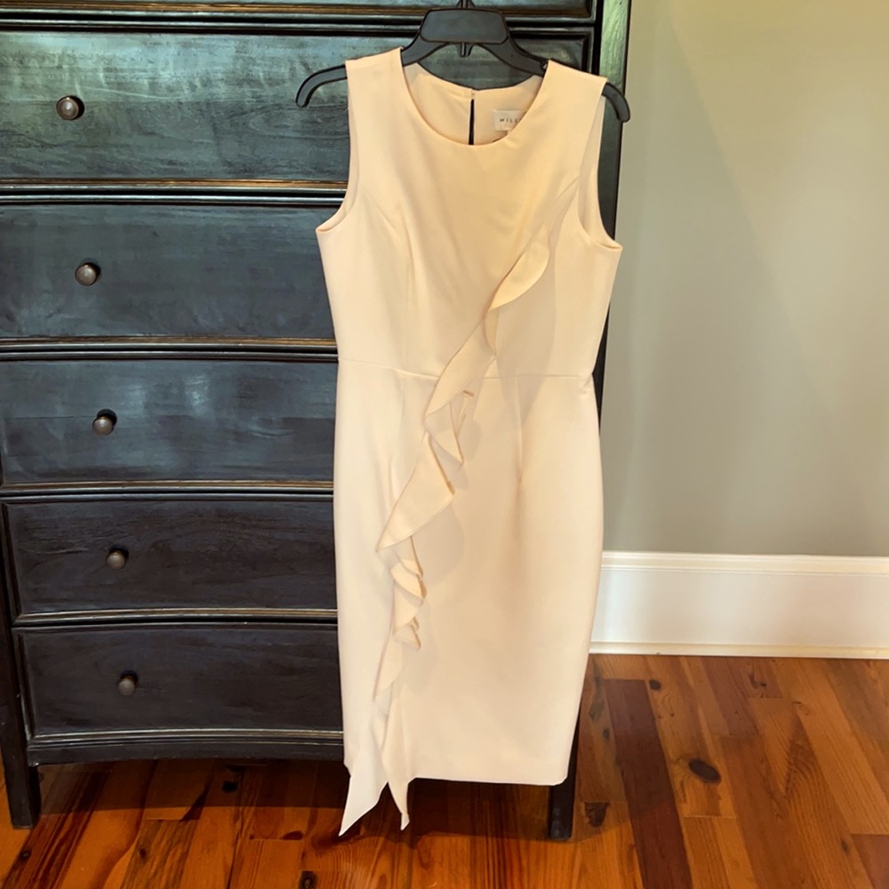 NWT. Milly. Cream sleeveless dress. Size 6